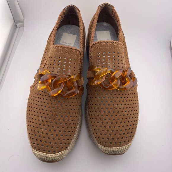 Dolce Vita Jhenee Perf Pecan Suede Slip-On Platform Sneakers Women’s 10 – NWOB - Picture 1 of 9